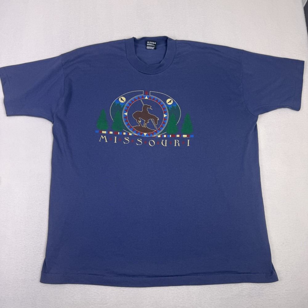 Vintage 90s Missouri End of the Trail T Shirt XXL Lipco USA‎ Single Stitch Tee